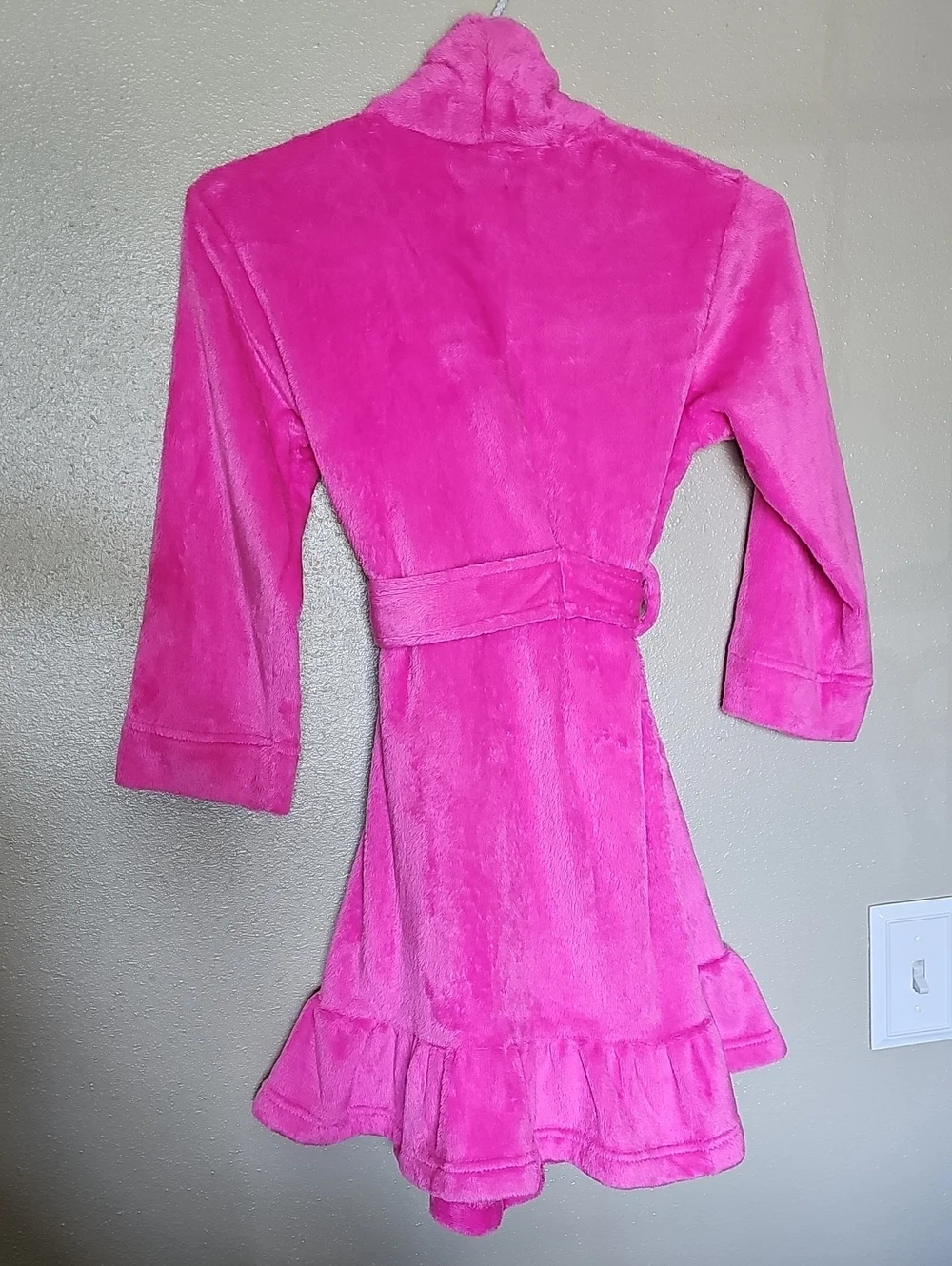 Komar Kids Bright Pink & Heart Pockets Girls Bath Robe Size 6/6X